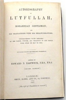 Autobiography of Lutfullah A Mohamedan Gentleman 1857 India