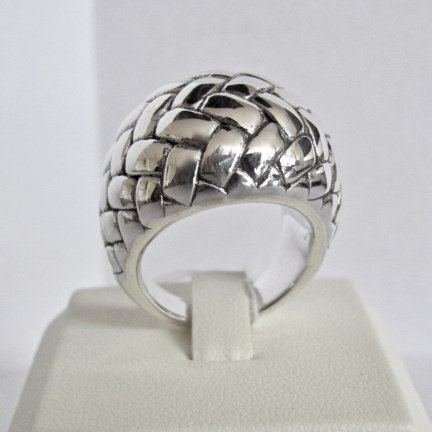 NIEUW Bolle zilveren RING vlecht, INCLUSIEF VERZENDEN - nr. 1