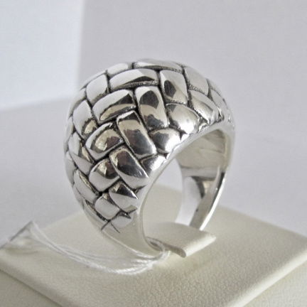 NIEUW Bolle zilveren RING vlecht, INCLUSIEF VERZENDEN - Afbeelding 2