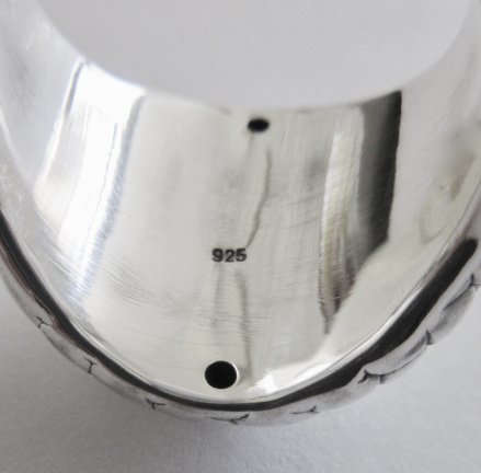 NIEUW Bolle zilveren RING vlecht, INCLUSIEF VERZENDEN - Afbeelding 3