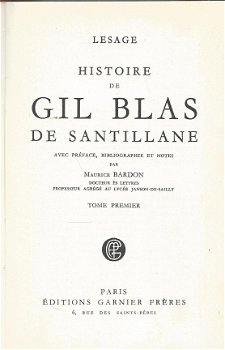 ALAIN-RENE LESAGE*L'HISTOIRE DE GIL BLAS DE SANTILLANE***TOME I + TOME II***DEUX SOFTCOVER - 2