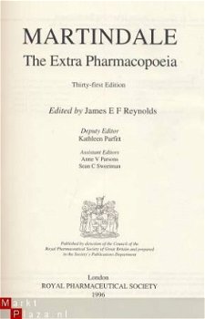 MARTINDALE**THE EXTRA PHARMACOPOEIA**1996**31 th EDITION - 4