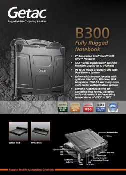 Fully Rugged Notebook Getac B300 G6-Premium ultra robuuste Touch screen Intel Core i7 BE4CY5DBEDXX - 2