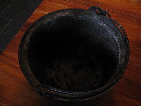 Antieke hekselketel - metaal met hengsel ca. 1800's... - 3