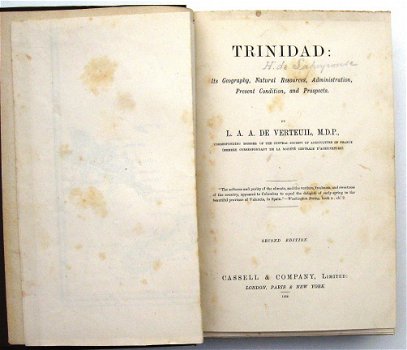Trinidad, its Geography etc. 1884 Verteuil Kleine Antillen - 5