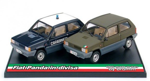 1:43 BRUMM set 1980 Fiat Panda Politie & leger - 0