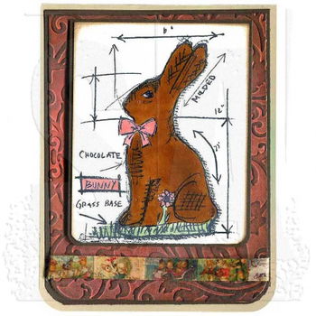 SALE TIM HOLTZ cling stempel Mini Blueprints 2 Bunny. - 3