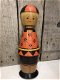 Vintage wooden doll, Salvo Made in USSR, Russian, painted houten pop - 1 - Thumbnail