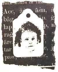 SALE Cling stempel Vintage Texts Child Tag van IBFS. - 1