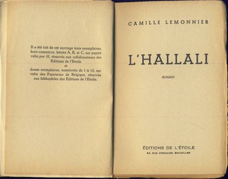 CAMILLE LEMONNIER**L' HALLALI**LES EDITIONS DE L'ETOILE** - 2