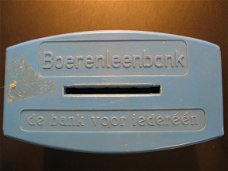 Een oude spaarpot Boerenleenbak de bank voor ierdereen, jaren 50/60...