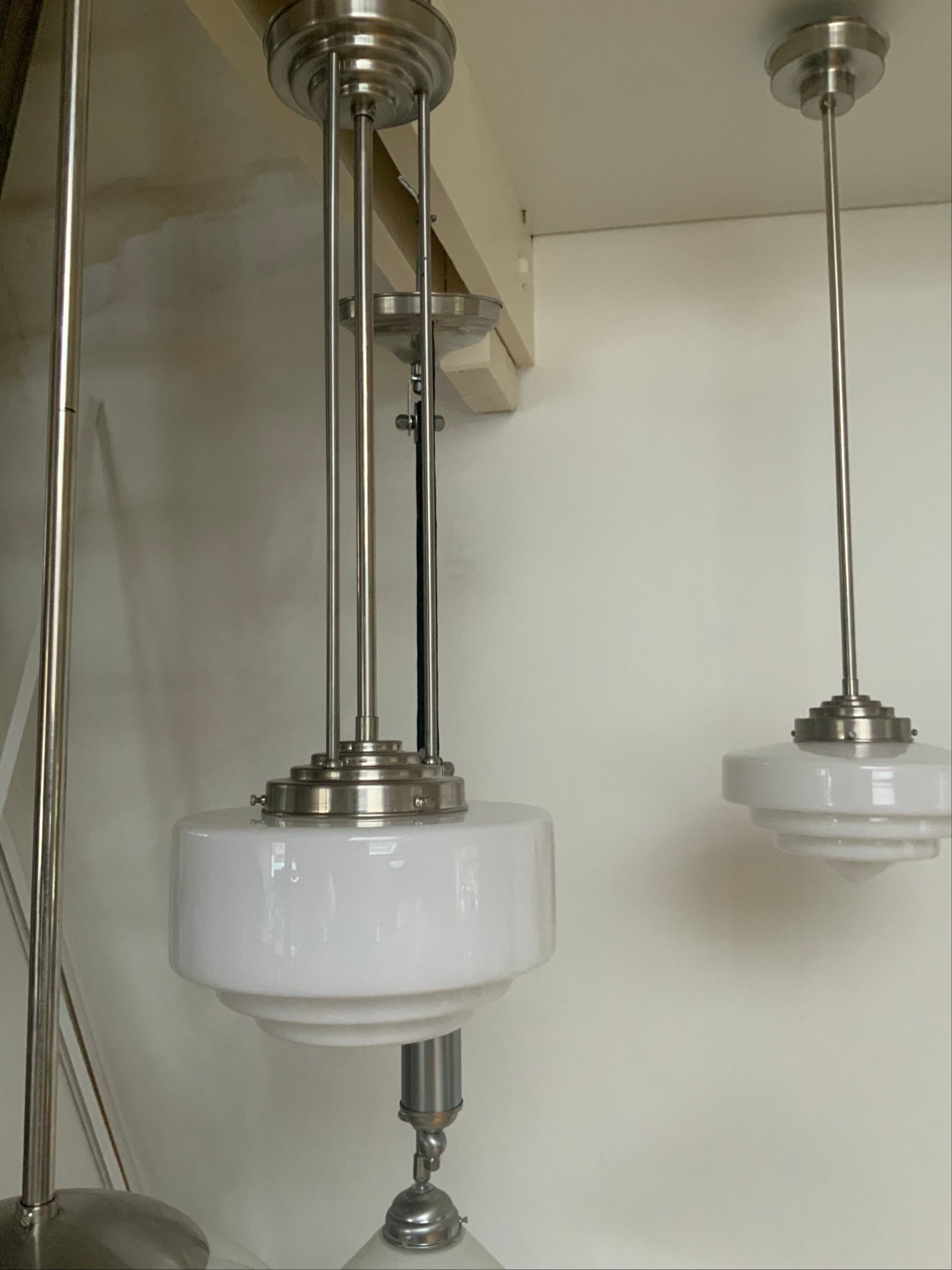 Art deco design verlichting hanglamp getrapt glas met punt 25 cm - Afbeelding 4