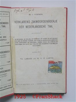 [1925] Verklarend zakwoordenboekje der Nederlandse taal, Koenen, Wolters - 2