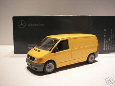 1:43 NZG B66000107 Mercedes Benz Vito geel gesloten bus in Dealer verpakking - 1