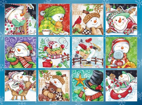 Bits and Pieces - Merry Snowman Quilt - 1000 Stukjes Nieuw - 1