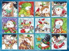 Bits and Pieces - Merry Snowman Quilt - 1000 Stukjes Nieuw