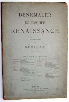 Denkmäler Deutscher Renaissance 1882-91 11 vol. Architectuur - 2