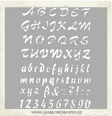 Sjabloon letters alfabet sierlijk groot en klein