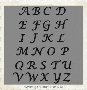 Sjabloon letters alfabet sierlijk groot en klein - 3