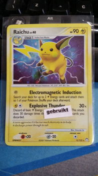 Raichu holo 15/123 DP Mysterious Treasures gebruikt - 1