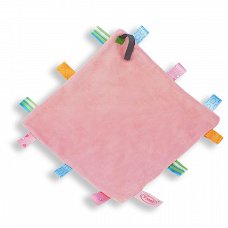 roze labeldoekje inclusief naam borduren