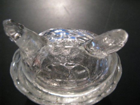 Voor in het poppenhuis: Antiek glazen frans botervlootje jaren 20... - 1