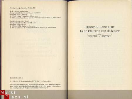 HEINZ G. KONSALIK*IN DE KLAUWEN VAN DE LEEUW*+CATH. COOK - 3