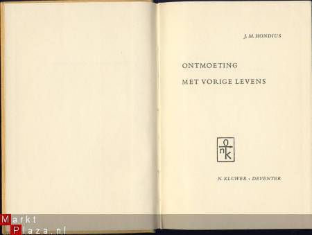 J.M. HONDIUS**ONTMOETING MET VORIGE LEVENS**N. KLUWER DEVENT - 2