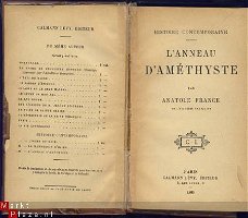 ANATOLE FRANCE**L'ANNEAU D'AMETHYSTE**1899**CALMANN LEVY