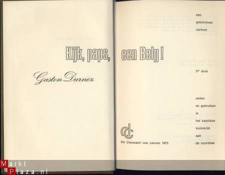 GASTON DURNEZ**KIJK, PAPS, EEN BELG!**LINNEN HARDCOVER.!! - 2