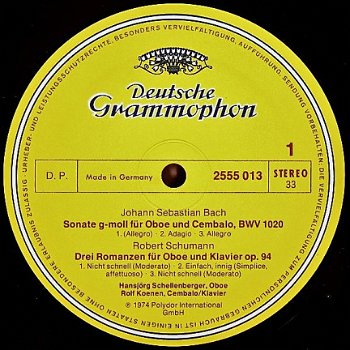 LP - Hansjörg Schellenberger - Oboe - 1