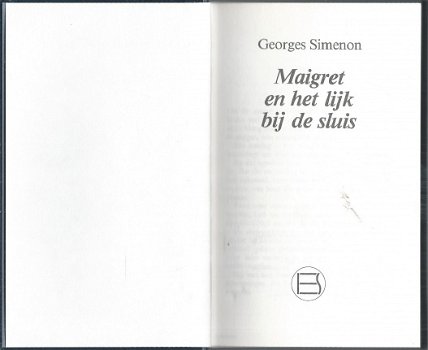 GEORGES SIMENON**MAIGRET EN HET LIJK BIJ DE SLUIS**EDITO SERvice-GENEVE - 1