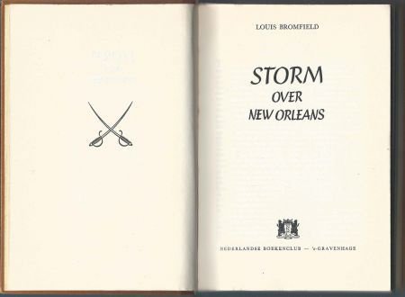 LOUIS BROMFIELD**STORM OVER NEW ORLEANS**HARDCOVER NBC** - 2