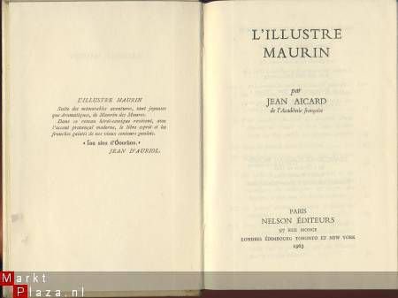 JEAN AICARD**L'ILLUSTRE MAURIN**1963**NELSON EDITEURS - 2