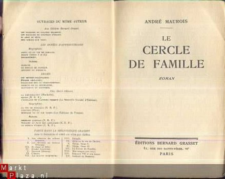 ANDRE MAUROIS ** LE CERCLE DE FAMILLE ** GRASSET - 2