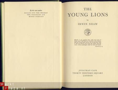 IRVING SHAW**THE YOUNG LIONS**JONATHAN CAPE - 2