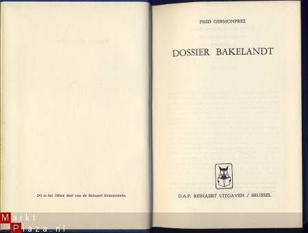 FRED GERMONPREZ**DOSSIER BAKELANDT*BLAUWE HARDCOVER REINAER - 2