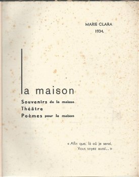 MARIE CLARA**LA TABLE 1934**SOUVENIRS DE LA MAISON**SOFTCOVER JAUNE** - 3