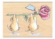 SALE GROTE Houten stempel Long-Stem Cuties (Muizen) van Penny Black. - 1 - Thumbnail
