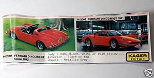 1:43 Kager Provence Moulage Ferrari 246 GTS Dino 1971 resin KIT - 2