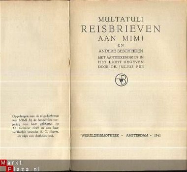 MULTATULI**REISBRIEVEN AAN MIMI*1941*WERELDBIBLIOTHEEK** - 2