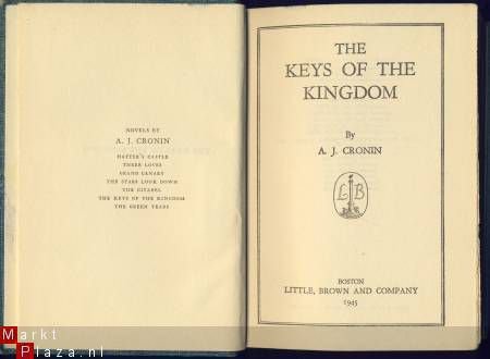 A. J. CRONIN**THE KEYS OF THE KINGDOM**LITTLE BROWN AND COMP - 2