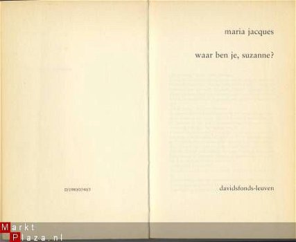 MARIA JACQUES**WAAR BEN JE SUZANNE?**SOFTCOVER DAVIDSFONDS - 3