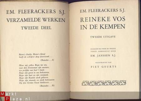 EM. FLEERACKERS S.J.**REINEKE VOS IN DE KEMPEN**VERZAMELDE W - 2