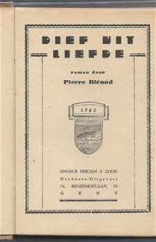 PIERRE BLENOT**DIEF UIT LIEFDE**HARDCOVER**SNOECK DUCAJU** - 3