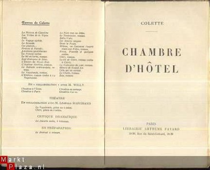 COLETTE ** CHAMBRE D'HOTEL** LIBRAIRIE ARTHEME FAYARD ** - 2