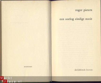 ROGER PIETERS**EEN OORLOG EINDIGT NOOIT**HARDCOVER DAVIDSFON - 2