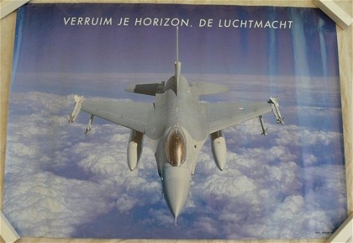 Poster / Affiche, Straaljager / Jetfighter, F-16A, KLu, afm.: 59,5x42cm, jaren'90.(Nr.1) - 1