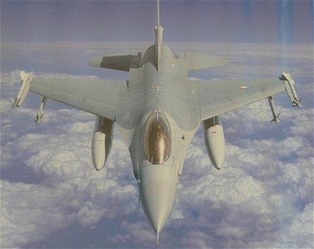 Poster / Affiche, Straaljager / Jetfighter, F-16A, KLu, afm.: 59,5x42cm, jaren'90.(Nr.1) - 2