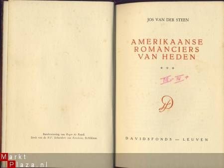 JOS VAN DER STEEN**AMERIKAANSE ROMANCIERS VAN HEDEN**HARDCOV - 2